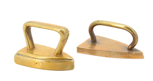(2) BRASS ENGLISH SAD IRONS