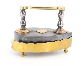 BELGIUM TEAR TOP IRON WITH MATCHING TRIVET
