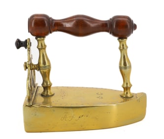 BRASS 19C EUROPEAN BOX IRON