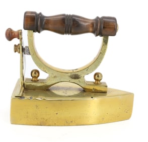 EARLY BRASS EUROPEAN BOX IRON