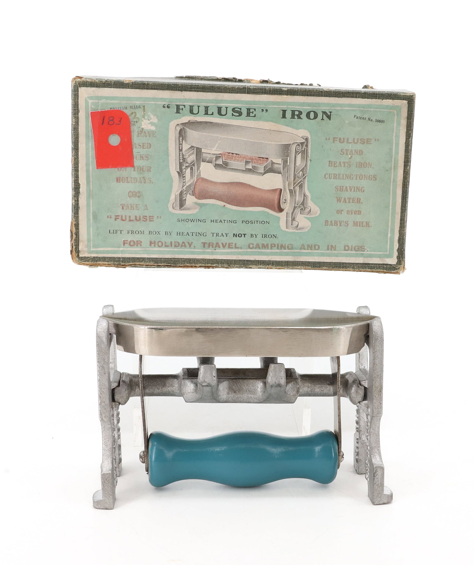 BRITISH BOUDOIR IRON IN ORIGINAL BOX: NO. 154. FUL-USE IRON. PLUS, STAND. 5" L. PLEASE READ CAREFULLY - Terms for Purchasing and Shipping of Auction Items. Please read carefully before bidding. THIS IS AN ONSITE AUCTION LOCATED IN PITTSBU