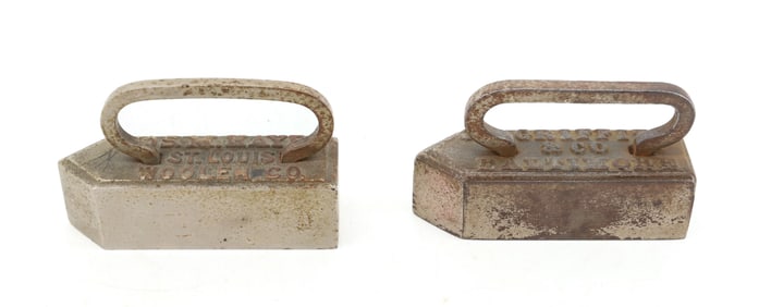 (2) MINIATURE ADVERTISING TAILOR IRONS