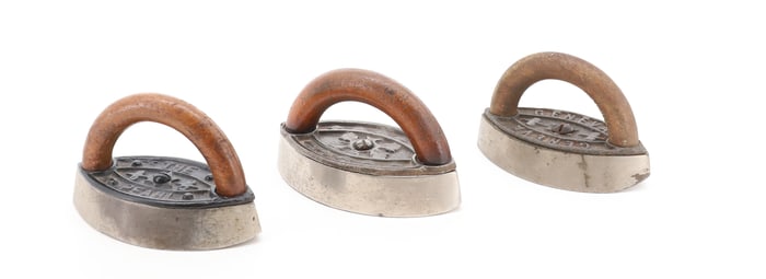 (3) SMALL SIZE DOUBLE POINT SAD IRONS
