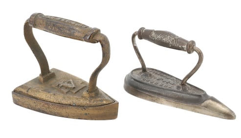 (2) EARLY FLAT IRONS