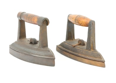 (2) UNUSUAL BOX IRONS