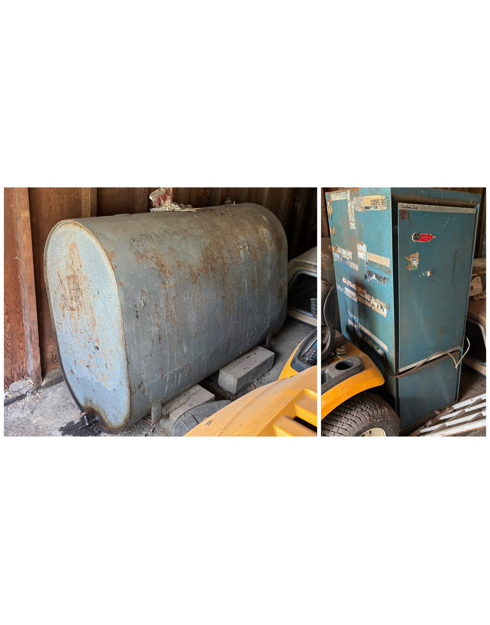 E.F.M. OIL BURNER AND TANK: 250-300 GALLON TANK, BURNER MOST LIKELY SCRAP THIS IS AN ON-SITE ONLINE ONLY AUCTION. THIS SALE WILL BE PICK UP ONLY. THERE WILL BE ONE DAY FOR PICK-UP. ITEMS MUST BE PAID FOR BEFORE PICKING UP. IF YO