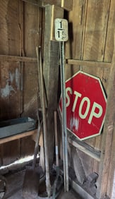 STOP SIGN AND HAND TOOLS