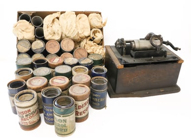 EDISON STANDARD PHONOGRAPH AND CYLINDERS