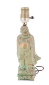 PATINATED BUDDHA LAMP