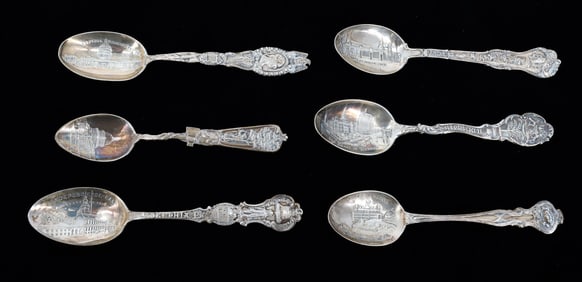 LOT OF STERLING SILVER SOUVENIR SPOONS