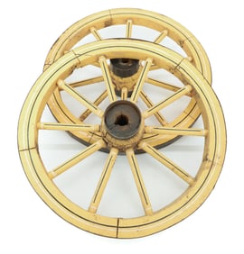 (2) PAINTED WOODEN WHEELS