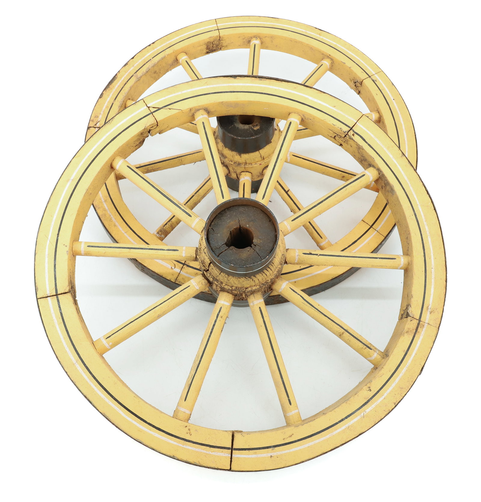 (2) PAINTED WOODEN WHEELS (1 of 3)