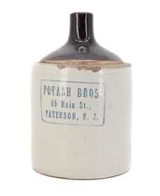 POTASH BROS. STONEWARE ADVERTISING JUG