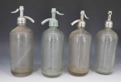 (4) NJ GLASS SELTZER BOTTLES