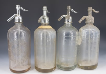 (4) PATERSON, NJ SELTZER BOTTLES