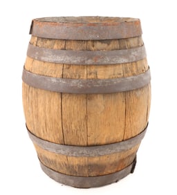 ANTIQUE WOODEN ADVERTISING KEG
