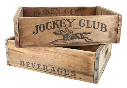 (2) WOODEN ADVERTISING CRATES