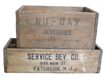 (2) PATERSON, NJ ADVERTISING CRATES