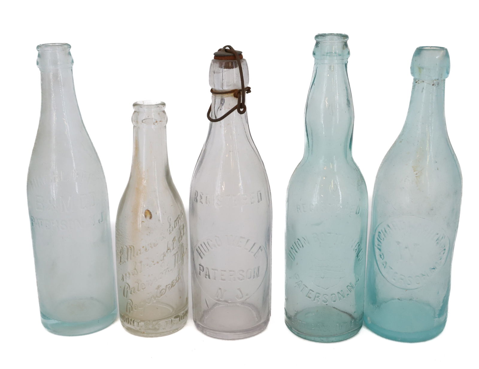 (5) PATERSON, NJ ADVERTISING BOTTLES (1 of 6)