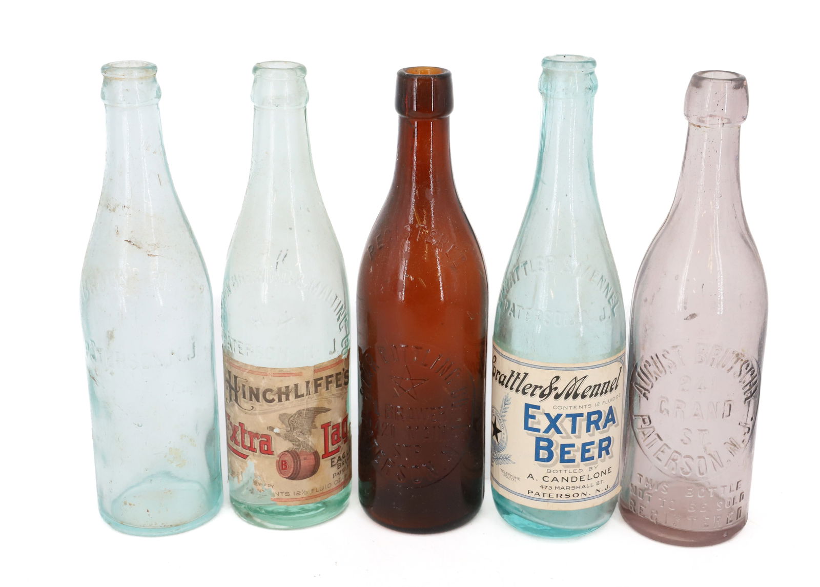 (5) PATERSON, NJ ADVERTISING BOTTLES (1 of 6)
