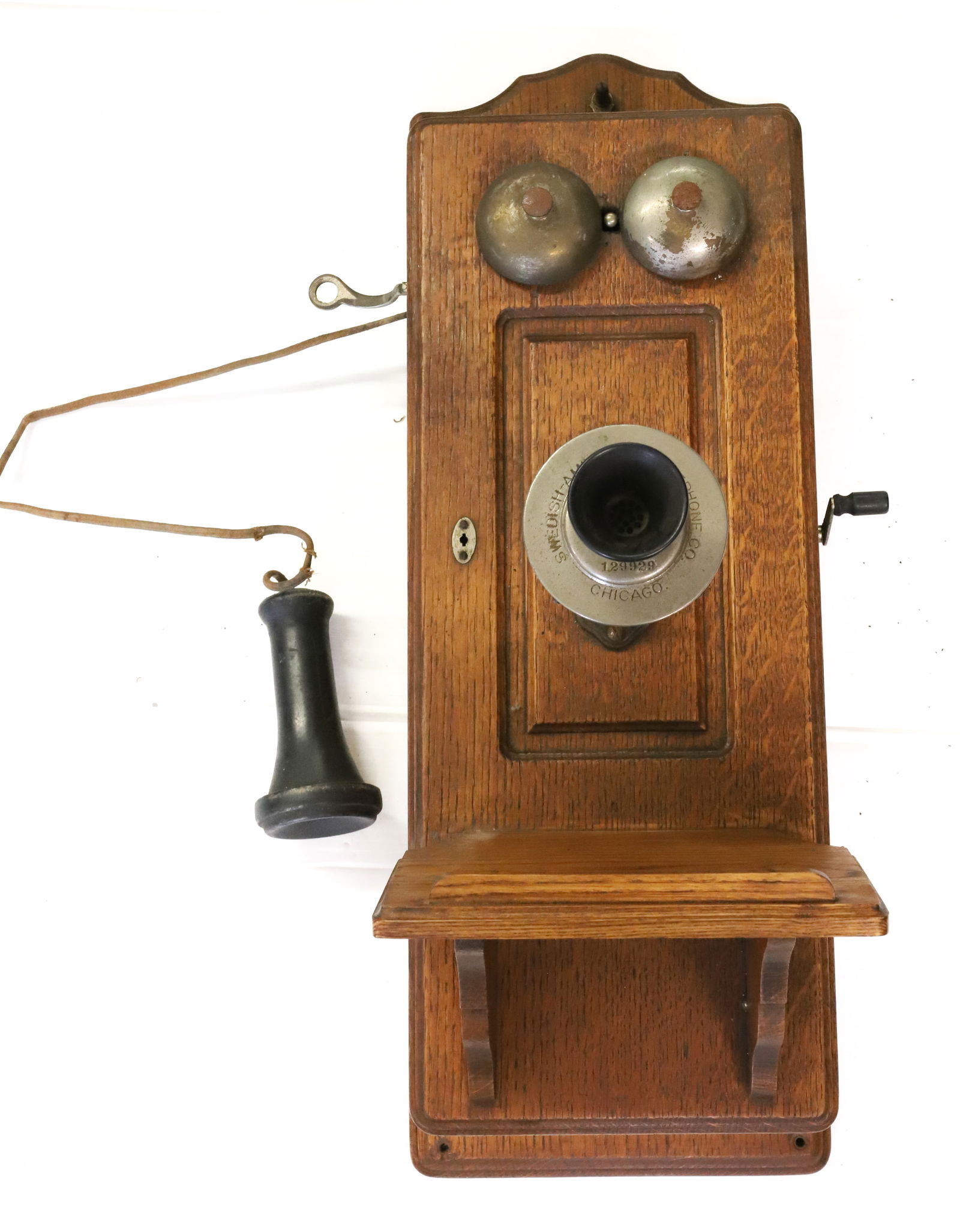 SWEDISH-AMERICAN TELEPHONE CO. WALL PHONE: OAK CASE CRANK PHONE. 25" X 9". PLEASE READ CAREFULLY - Terms for Purchasing and Shipping of Auction Items. Please read carefully before bidding. Hartzell’s Auction Gallery. Hartzell's Auction G