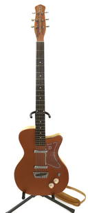 VINTAGE SIX-STRING ELECTRIC GUITAR: DANELECTRO. COPPER BODY FINISH. 44" L. WITH CASE. PLEASE READ CAREFULLY - Terms for Purchasing and Shipping of Auction Items. Please read carefully before bidding. Hartzell’s Auction Gallery. Ha