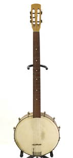 FIVE-STRING BANJO: UNMARKED. MAPLE NECK AND ROSEWOOD FRETBOARD. 36" L. PLEASE READ CAREFULLY - Terms for Purchasing and Shipping of Auction Items. Please read carefully before bidding. Hartzell&#8217;s Auction Gallery.
