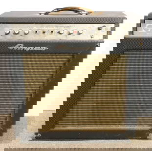 VINTAGE GUITAR AMPLIFIER: AMPEG MODEL REVERBEROCKET 2. MODEL GS12R. TUBE DRIVEN. WITH FOOT SWITCH. 22" X 22" X 10". PLEASE READ CAREFULLY - Terms for Purchasing and Shipping of Auction Items. Please read carefully before biddi