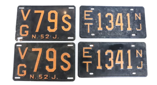 (2) MATCHING PAIRS OF NJ LICENSE PLATES