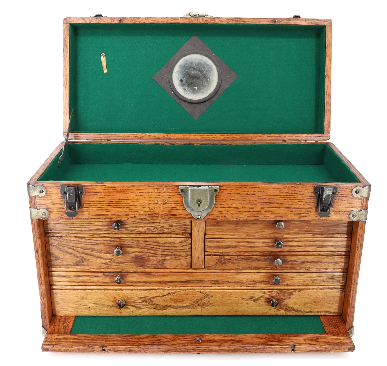 ANTIQUE WOODEN MACHINIST'S CHEST (1 of 5)