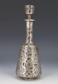 STERLING SILVER OVERLAY DECANTER