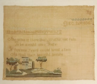 19TH C. SCHOOL GIRL SAMPLER