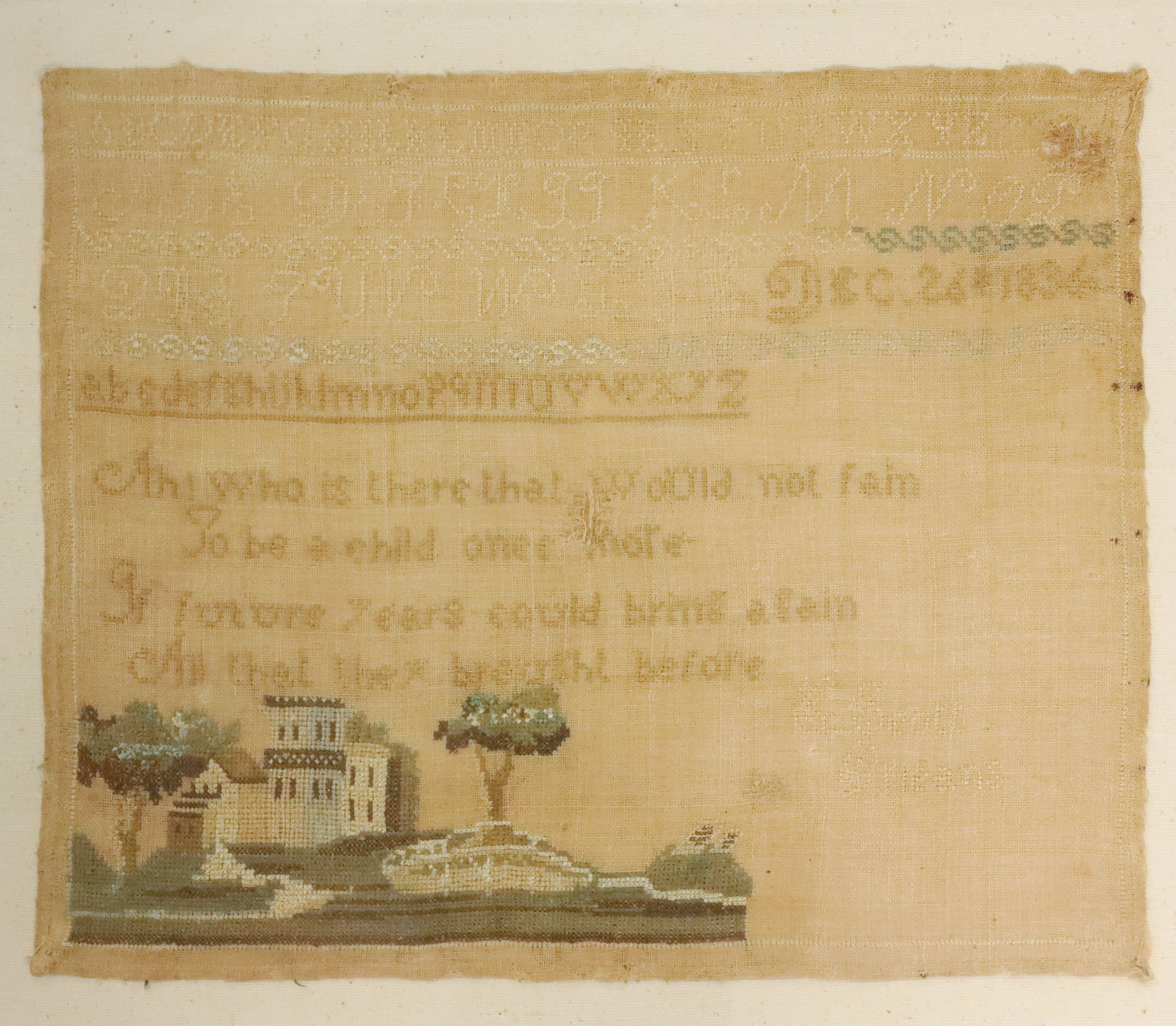 19TH C. SCHOOL GIRL SAMPLER (1 of 3)