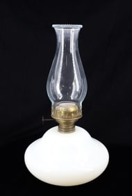 MILK GLASS KEROSENE LIGHT