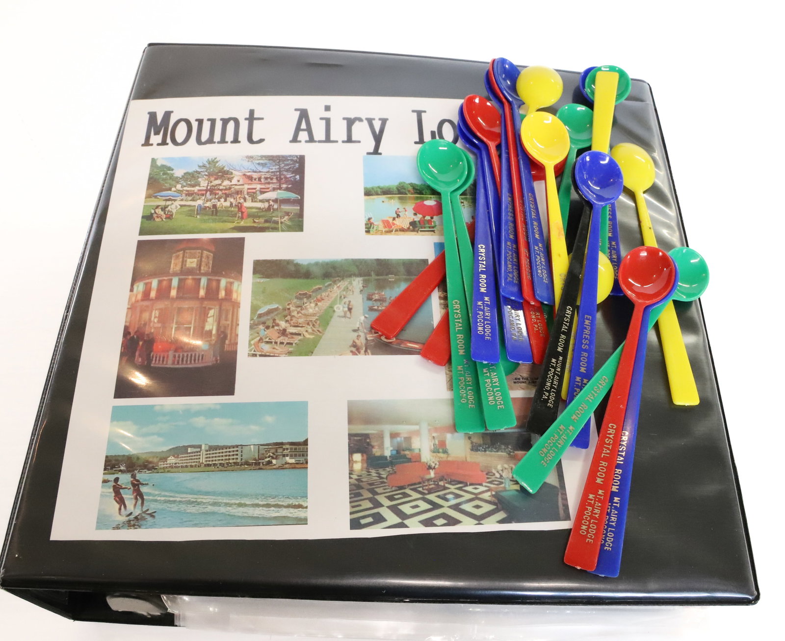 COLLECTION OF MT. AIRY HOUSE AND LODGE ITEMS: LARGE AMOUNT OF POSTCARDS AND BROCHURES. PLUS, PLASTIC MT. AIRY LODGE SPOONS. PLEASE READ CAREFULLY - Terms for Purchasing and Shipping of Auction Items. Please read carefully before bidding. Hartzell