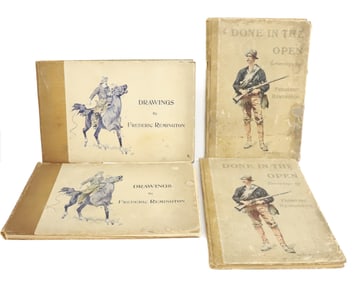 DRAWINGS AND "DONE IN THE OPEN" DRAWING BOOKS BY FREDERIC REMINGTON