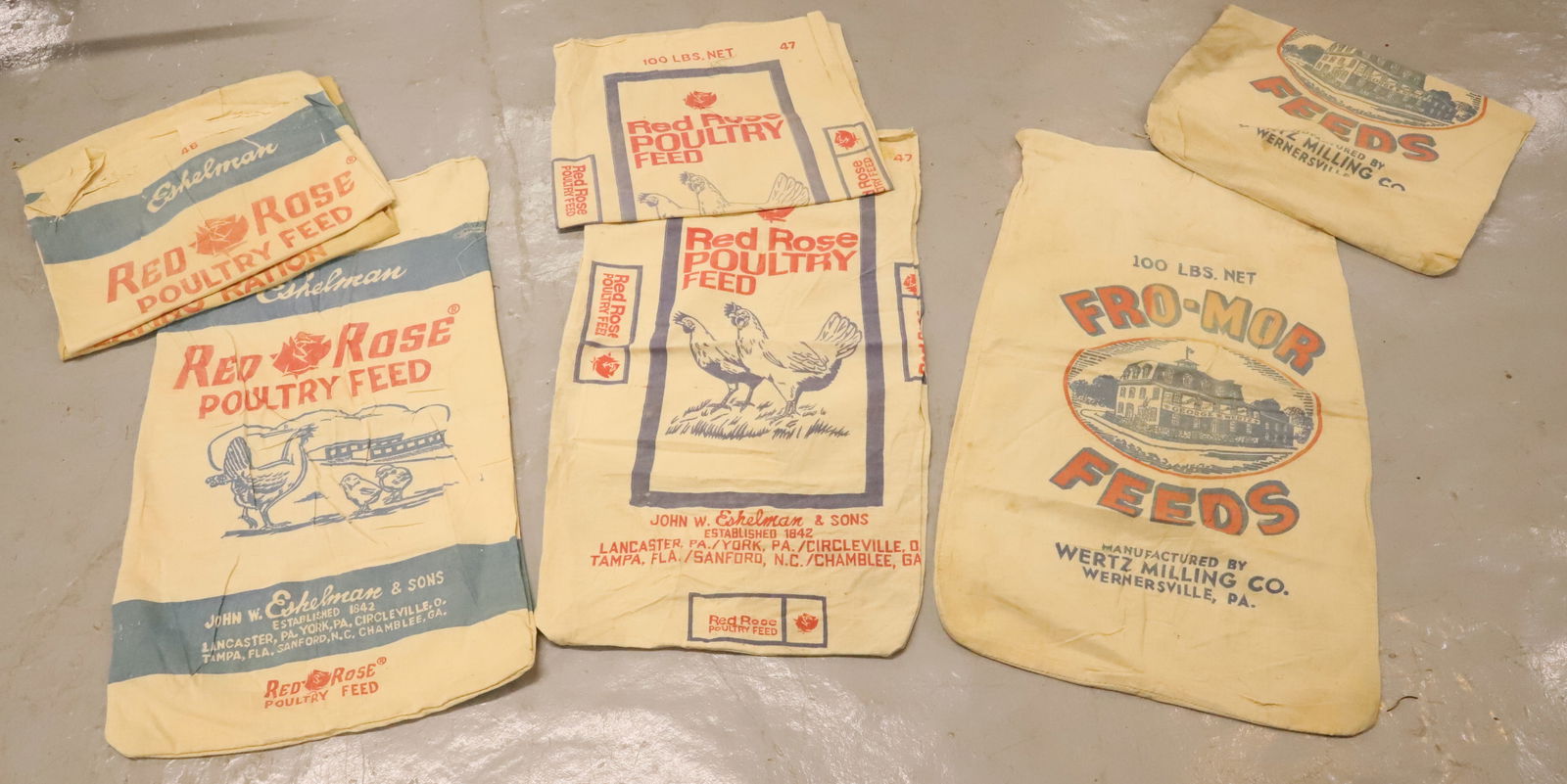 LOT OF ADVERTISING FEED SACKS (1 of 4)