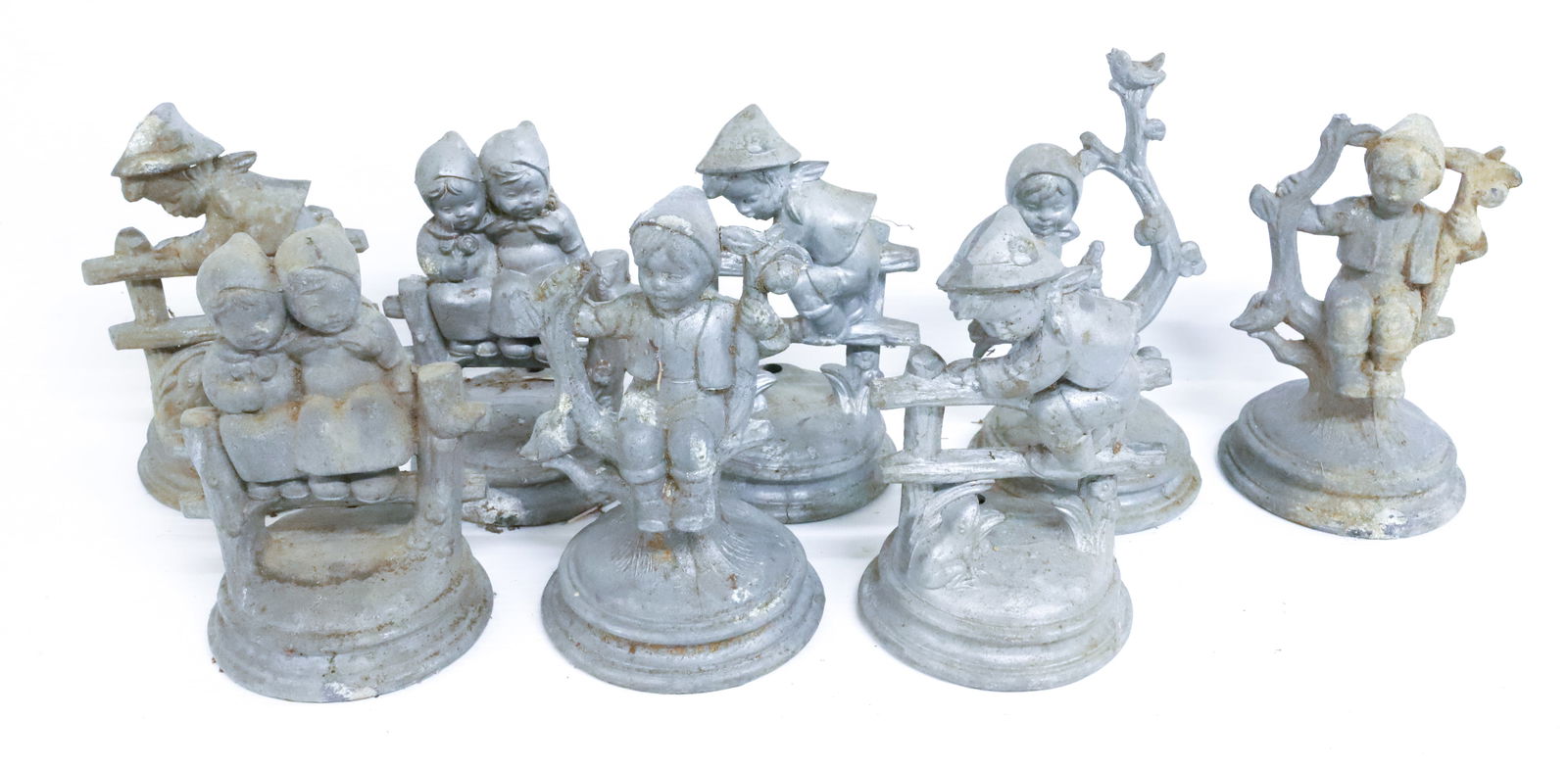 CAST METAL HUMMEL LAMP BASES: UNPAINTED IN VARIOUS STYLES. AS-FOUND. TALLEST 9" H. PLEASE READ CAREFULLY - Terms for Purchasing and Shipping of Auction Items. Please read carefully before bidding. Hartzell’s Auction Gallery.