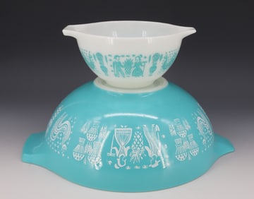 (2) PYREX MIXING BOWLS