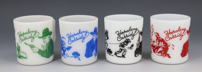 (4) HOPALONG CASSIDY MUGS