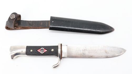 WWII GERMAN HITLER YOUTH KNIFE WITH SHEATH