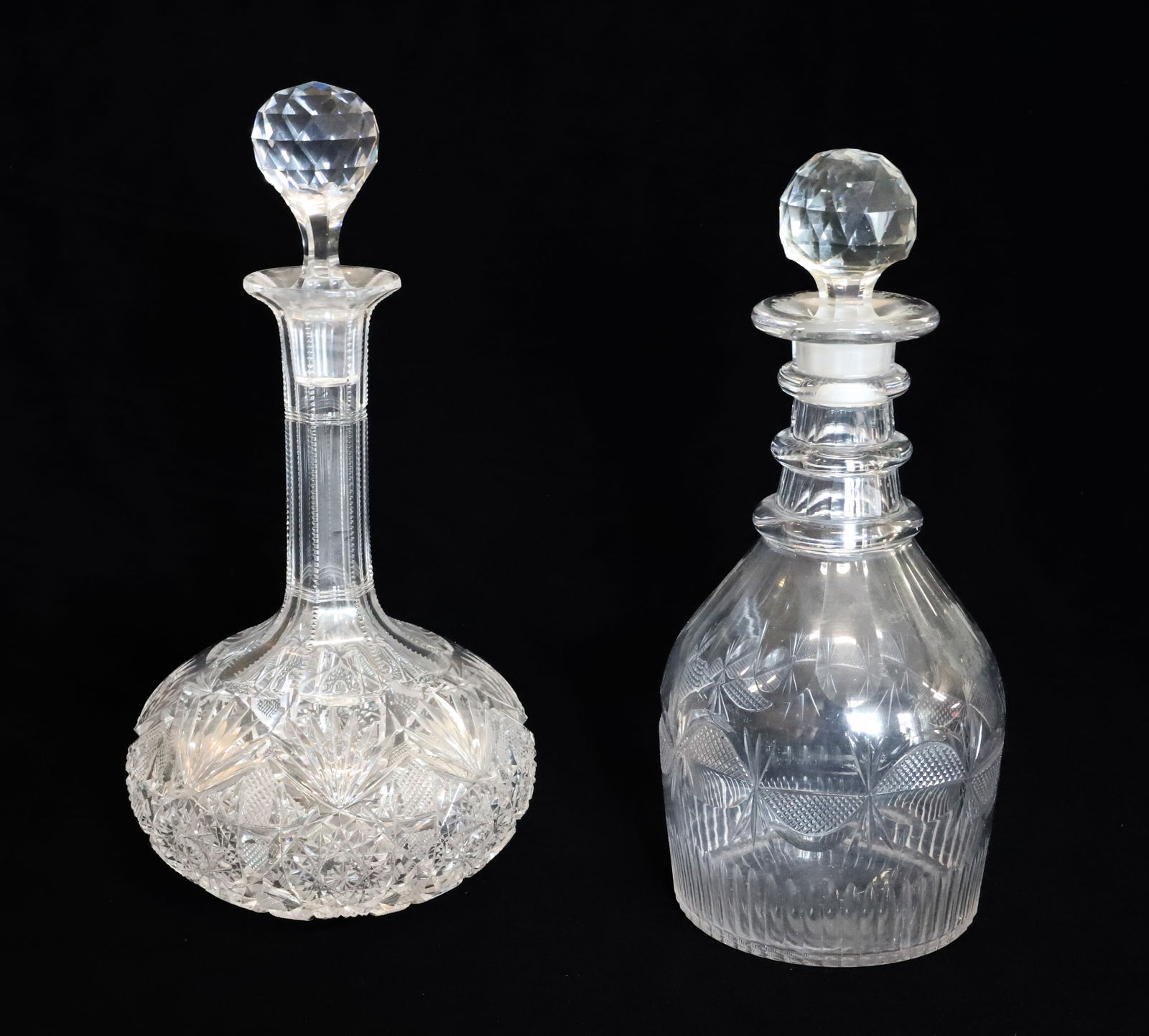 (2) ANTIQUE GLASS DECANTERS (1 of 6)