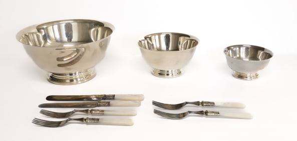 LOT OF SILVERPLATE AND STERLING SILVER