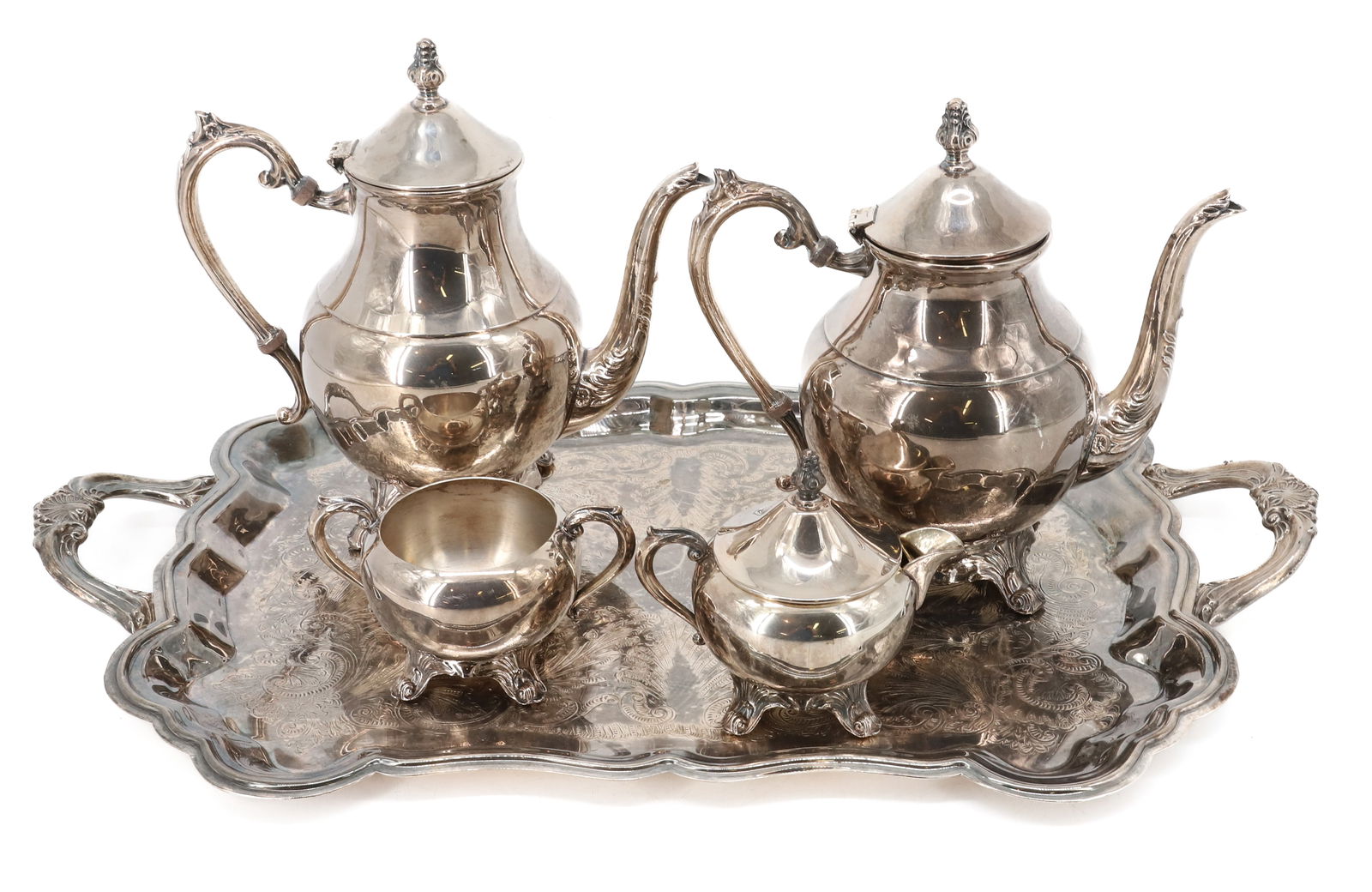 F.B. ROGERS 5-PIECE TEA SET (1 of 4)