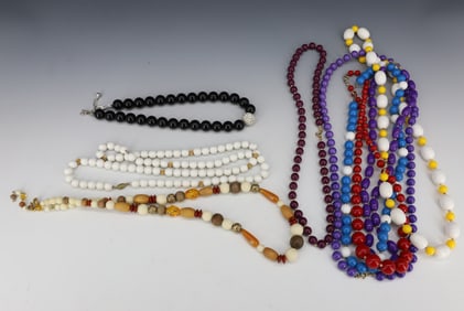 LOT OF BEADED NECKLACES