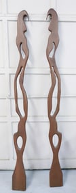 PAIR OF MCM WOODEN SCULPTURES