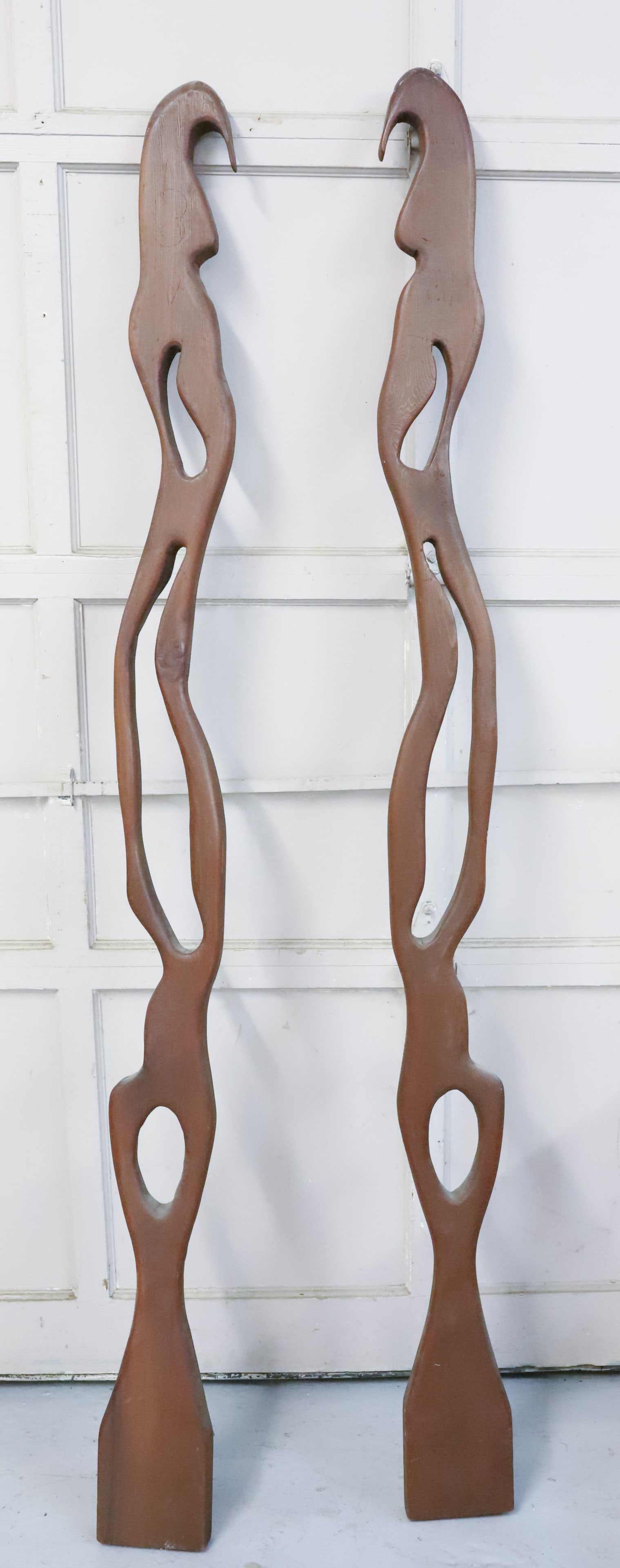 PAIR OF MCM WOODEN SCULPTURES (1 of 3)