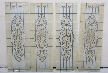 (4) ETCHED GLASS PANELS