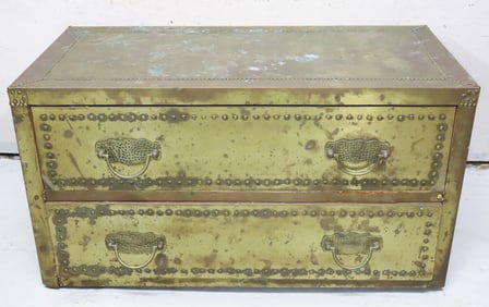 BRASS TWO-DRAWER CHEST