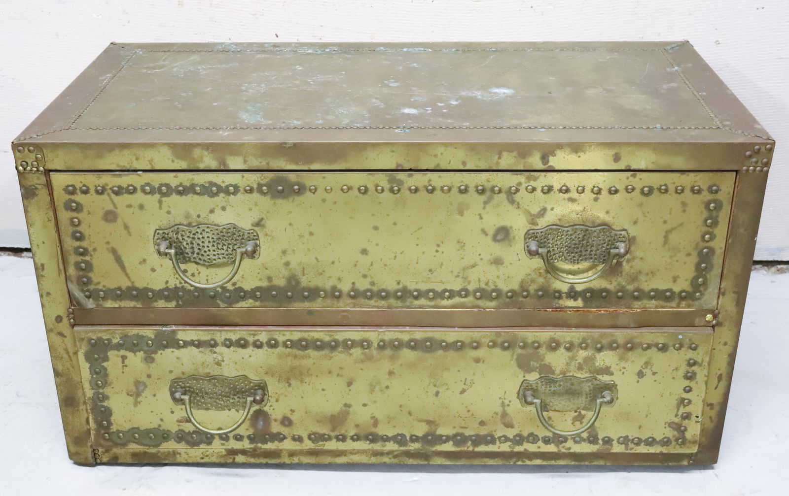 BRASS TWO-DRAWER CHEST (1 of 6)